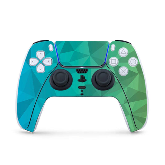 Blue Green Polygon PS5 Controller Skin